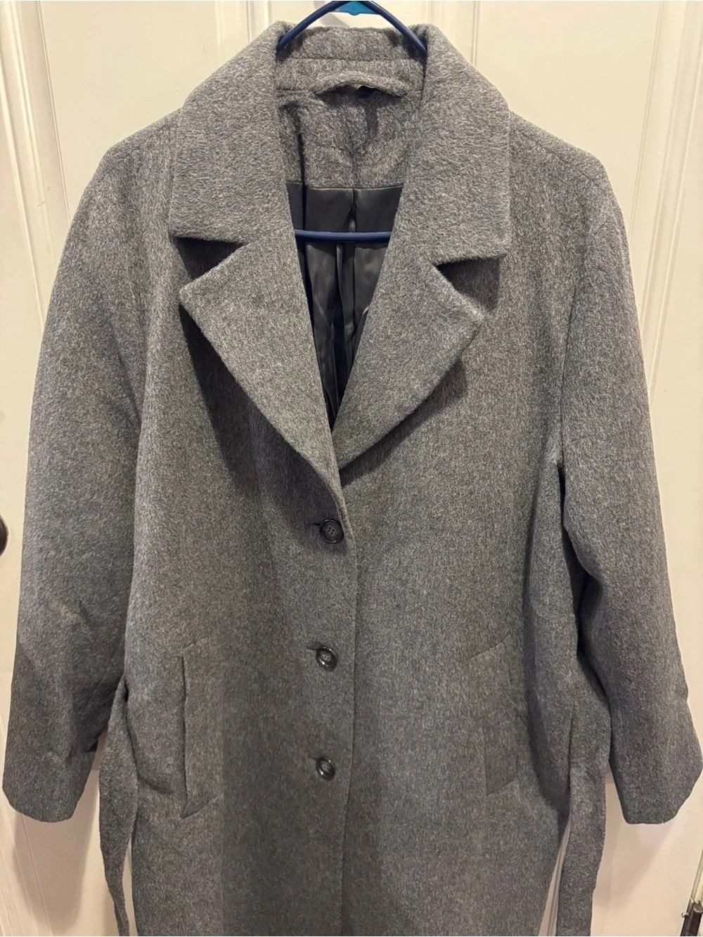 & OTHER STORIES Relaxed Alpaca Blend Coat Wool Belted Trench Long Gray $249.00 - Picture 11 of 16